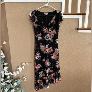 HeartSoul Pink Asymmetrical Ruffled Midi Dress